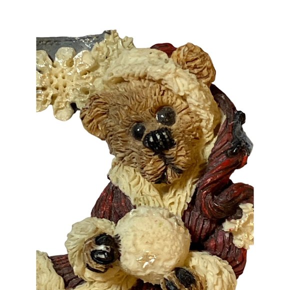 Boyd's Bears Folkwear Santa Bear with Snowball Pin Brooch Vintage 1990's - Picture 2 of 7